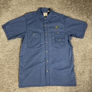 Red Head Brand Co. Shirt Mens L Blue Large Mouth Bass Pockets Fishing Casual